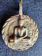 Vintage Rare Gautam Buddha Embossed &amp; Engraved Brass Pendant Dated 1963 - £60.28 GBP
