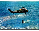 Recovery of Alan Shepard By Helecoptor NASA Chrome Postcard M20 - $6.88