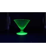 Vtg Depression Vaseline Glass Optic Panel Cone Low Ball or Sundae Glass ... - $279.84 MXN