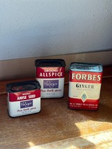 Vintage Lot Of Kroger Whole Anise Seed Ground All Spice &amp; Forbes Ginger Metal Spi - £7.56 GBP