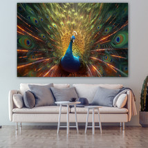Peacock Canvas Painting Wall Art Poster Landscape Canvas Print Picture - £11.02 GBP+