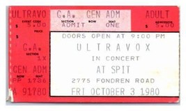 Ultravox Midge Ure Concert Ticket Stub Octobre 3 1980 Houston Texas - $75.01
