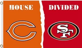 Chicago Bears and San Francisco 49ers Divided Flag 3x5ft - $15.99