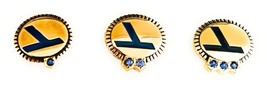 EASTERN AIRLINES Vintage 5, 10, 15 Year 1/10 10K Gold W/Sapphires Pins - £117.91 GBP