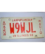 Illinois  1968  License Plates  metal PAIR  W9WJL Amateur Radio - $187.15 MXN