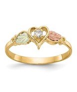 Black Hills Gold 10K Tri-Color Diamond Heart Ring - €255,02 EUR