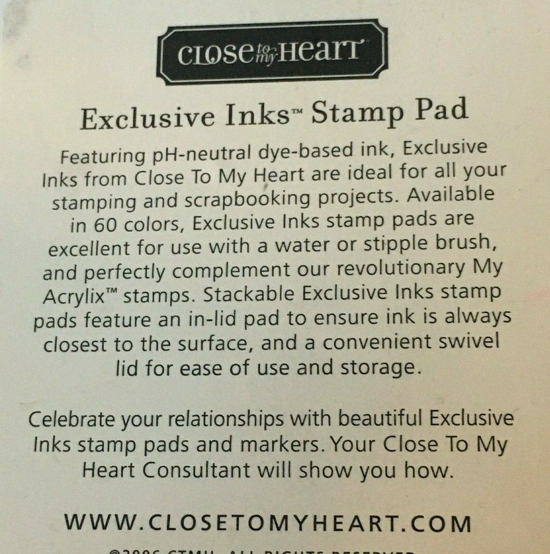 Close to My Heart Exclusive Ink Stamp Pad Water Based Dye Ink Stamping Craft - $6.29