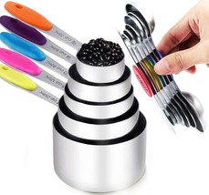 measuring cups and magnetic measuring spoons set, stainless steel measuring cups - £28.95 GBP