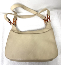 Nordstroms Classiques Entier Dark Cream Leather Handbag Purse Good Shape - $22.28