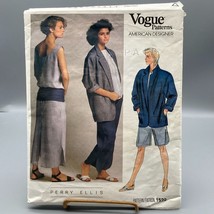 Vintage Sewing PATTERN Vogue 1522, Designer Perry Ellis 1985 Misses Petite - $28.06