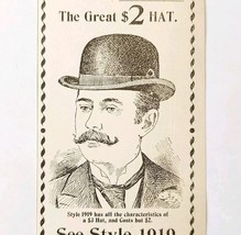 Bowler Hat Style 1919 Continental 1897 Advertisement Victorian Fashion A... - €25,92 EUR