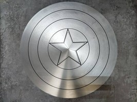 Halloween Captain America Shield Unpainted Metal Captain America Shield Cosplay - £124.25 GBP