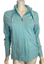 Alison Daley Aqua Zip Front Knit Jacket Size M - $23.74