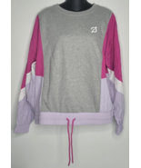 Peloton Chic Fabric Mix Pullover Sweatshirt Sweater Pink Gray Large Wind... - £31.46 GBP