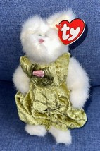 1993 Vintage TY Beanie Baby Attic Treasures Katrina White Cat Plush 8&quot; Jointed - £7.04 GBP