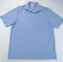 KJUS Golf Polo Hommes Taille 50/M Bleu Rayé Mèche Extensible Confort Upf 30 - $22.75