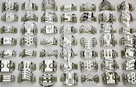 50Pcs Adjustable Size Silver Plated Tattoos Finger Rings Toe Ring For Wo... - £13.14 GBP