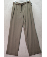 Alfani Dress Pants Women Sz 14 Taupe Acetate Lined Belted Straight Leg H... - £25.59 GBP
