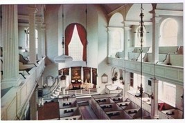 Paul Revere Postcard Old North Church Interior Salem Street Bost - £2.33 GBP