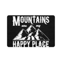 Personalized Pet Food Mat with Mountain Design: Non-Slip, Polyester Blend, Edge- - £26.28 GBP