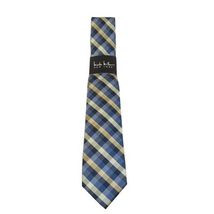 Men's Nicole Miller Tie Classic Woven Silky Feel #Nicole-3 Yellow Blue Checker image 2