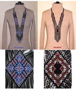 Handmade beaded Sautoir-Gerdan-Necklace with fringe in ethnic style, boh... - $57.60 CAD+