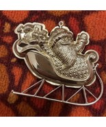 Vintage 80s Hallmark Brass Christmas Ornament Santa&#39;s Sleigh 1982 Santa ... - $13.61 CAD