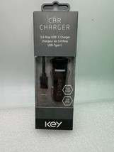 Key 3.4-Amp USB-C (Type C) Car Charger with Extra USB Port - Black - £3.38 GBP