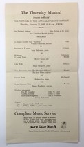 The Thursday Musical Minneapolis Minnesota 1945 Winners Annual Student C... - £13.33 GBP