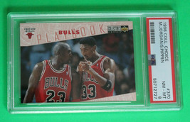 1996 Collector&#39;s Choice #370 Michael Jordan &amp; Scottie Pippen Card Graded Psa 8 - £31.27 GBP