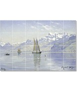 Peder Mork Monsted Ships Painting Ceramic Tile Mural BTZ22884 - $328.24 CAD+