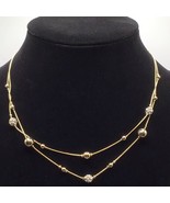New Loft Modern Illusion Collar Necklace With Gold Tone and Rhinestone B... - £11.50 GBP