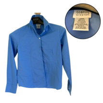 George Women’s S Blue Stretch Collared Blouse Long Sleeve Button Down Shirt - $24.65