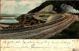 Glitter Enhanced PHOTOCARD- View Of Rail Tracks Along Scenic Mountain Route BK34 - £2.33 GBP