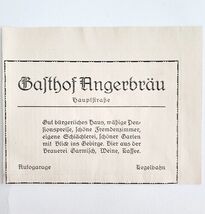 1940 Balth Of Angerbrau Hotel Murnau City Advertisement Germany Import D... - $19.99
