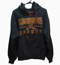 Minnesota Golden Gophers NCAA Vintage 90s Black Hockey Big Ten Pullover Hoodie M - £17.77 GBP