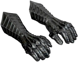 Black Antique Nazgul Gauntlets Steel Medieval Armor Gloves Crusader LARP gift - £112.07 GBP