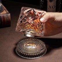 interoknack Diamond Crystal Rotating Whiskey Glass Set 280ml  Premium O... - $2,569.36 MXN
