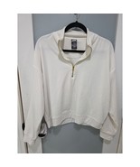 AVIA Cream 1/4 Zip Pullover Sweater L 25&quot; PTP 25&quot; Length - $280.11 MXN