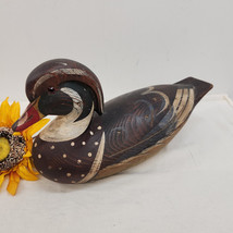 Sporting Life 12.5&quot; Hand Carved  Painted 1979 TJ Hooker Signed Wood Duck... - £102.52 GBP