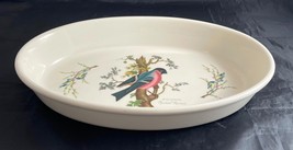 Portmeirion BIRDS OF BRITAIN Bullfinch 11 1/4&quot; Oval Baker Dish - $59.99