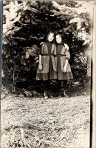 RPPC Twin Girls Under Tree in the Garden Real Photo c1910 Postcard U12 - £12.74 GBP