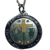 the prayer of faith shall save the sick man Creed Sterling Enamel medal ... - $75.00