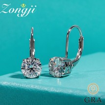 2 Carat D Color Moissanite Diamond Dangle Drop Earrings 925 Sterling Silver Bow  - £58.32 GBP