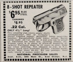 1961 Print Ad Blue Steel 8-Shot Repeaters .22 Cal. Pistols East Orange,NJ - $6.99