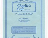 Charlie&#39;s Cafe at Soap Lake Menu E Main Ave Soap Lake Washington  - £14.09 GBP