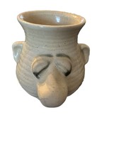 Vintage Peter Petrie Egg Separator Big Nose Cup Ceramic Ugly Man - $28.05