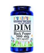 300mg DIM Diindolylmethane with 10mg Black Pepper 100 Capsules - $15.90