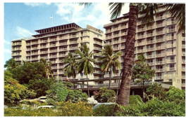 The Reef Towers Waikiki Hotels with Map Hawaii Postcard - £5.41 GBP