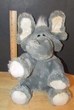 Plush gray elephant sitting cream off-white ears feet ears have supports... - £7.09 GBP